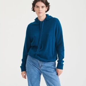 NAADAM Signature Cashmere Hoodie | Size M PEACOCK BLUE